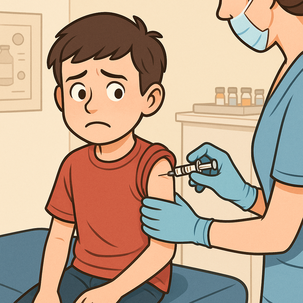 Child receiving needle