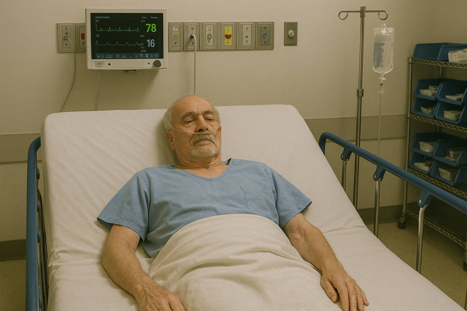 Patient lying on stretcher